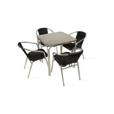 Table de jardin carr&eacute;e (70 cm) en aluminium - 4 places