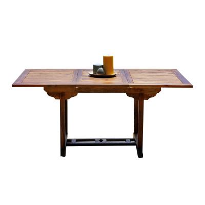 Table de jardin extensible rectangulaire teck huil&eacute; 6/8 places BALI
