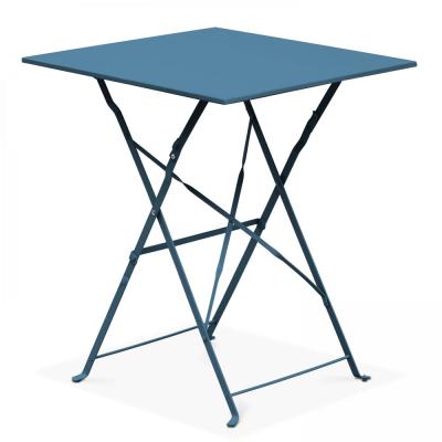 Oviala - Table de jardin pliante bistrot en acier bleu pacific - Bleu