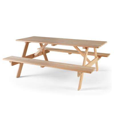 Table de pique nique - 182,5 x 153 x 73,5 cm - Bois - Oviala - Marron
