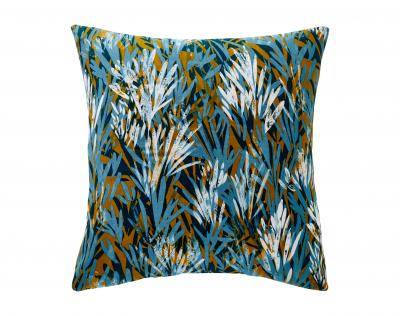 Taie d'oreiller r&eacute;versible 65x65 bleue en coton