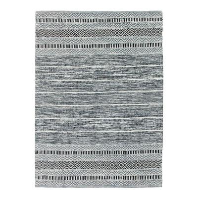 Tapis Bande Ext&eacute;rieure, 120cm x 170cm, Blanc/Noir