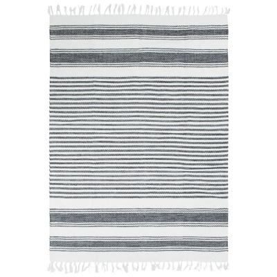 Tapis Lignes, 160cm x 230cm, Gris/Argent/Blanc