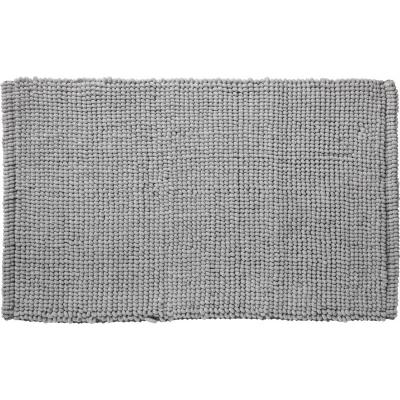 BALI - Tapis de bain en polycoton uni gris 50x80cm