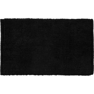 BALI - Tapis de bain en polycoton uni noir 50x80cm
