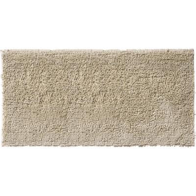 Tapis de bain en polyester uni ivoire 60x120cm