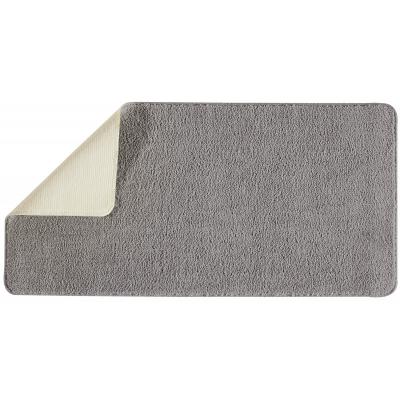 Tapis de bain uni polyester 60x120cm polynesie - gris