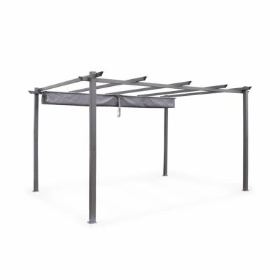 Tente de jardin, pergola aluminium 3x4m grise