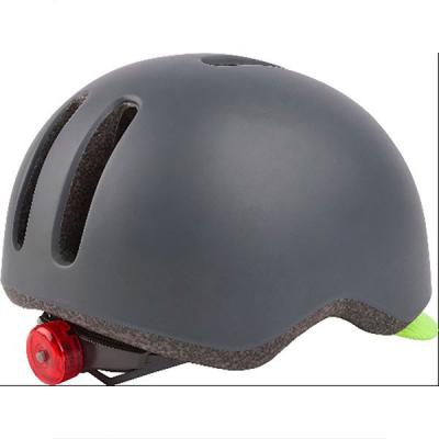 Casque Polisport Commuter avec LED int&eacute;gr&eacute; gris/jaune mat- 54/58cm