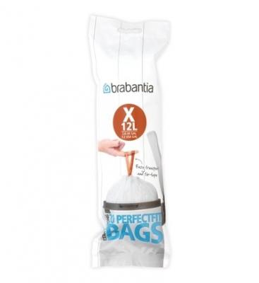Rouleau de 20 sacs poubelle Brabantia PerFectFit 10-12 L Blanc