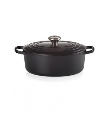 Le Creuset Cocotte Signature Ovale En Fonte &Eacute;maill&eacute;e, 27cm, Noir Mat