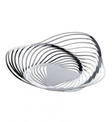 Corbeille &agrave; fruits TRINITY en acier D33 x H8 cm Gris Alessi