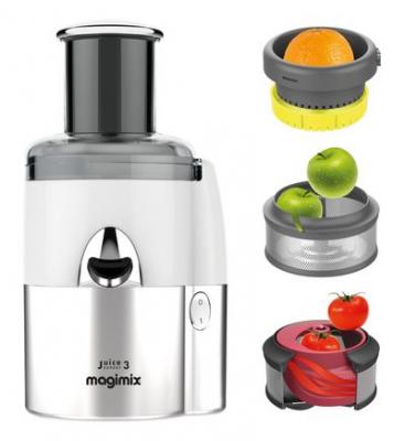Extracteur de jus MAGIMIX 18085F Juice Expert 3 Chrome et Blanc