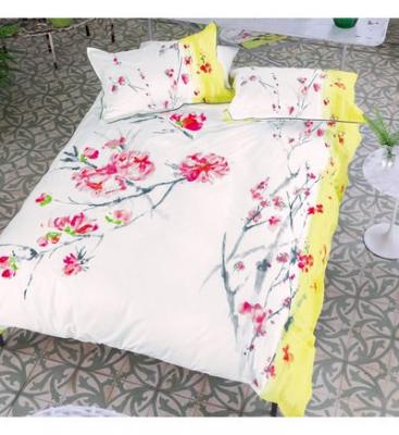Housse de couette imprim&eacute;e en satin de coton, Oriental Flower