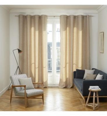 Madura Rideau &agrave; Oeillets Coconut, Polyester, Beige Clair, 140x350 cm