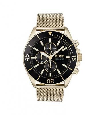 Montre Hugo Boss Ocean 1513703 Cadran noir maille milanaise