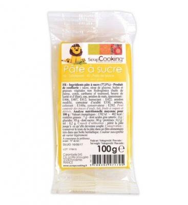 P&acirc;te &agrave; sucre 100 gr - Jaune - ScrapCooking - couleur variant