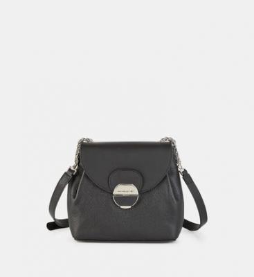 Sac besace Pia cuir foulonn&eacute; Noir Lancaster