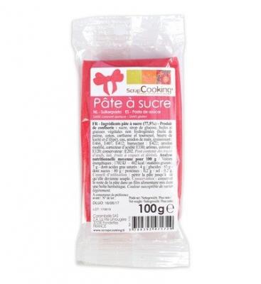 Scrapcooking Sachet P&acirc;te &agrave; Sucre Rose Fuchsia 100 g - Lot de 5