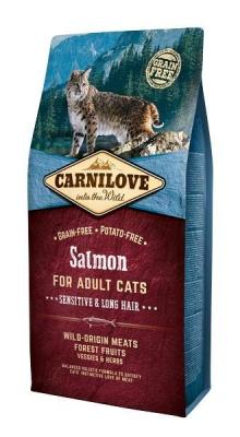 Nourriture Naturelle Chats Sensibles et Poils Long Adult Saumon 6 Kg
