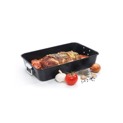 Plat &agrave; four en acier rev&ecirc;tu 40 x 28 cm avec poign&eacute;es rabattables