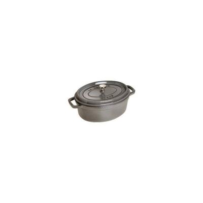 STAUB Cocotte en Fonte, Ovale, &Oslash; 27 cm, 3,2 L, Gris Graphite