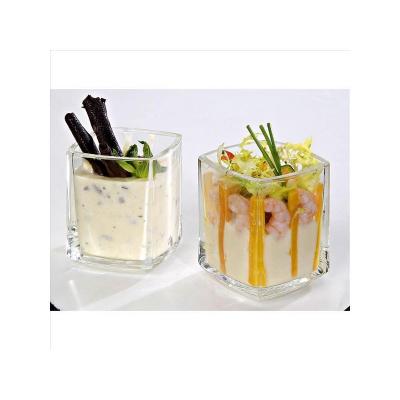 Mise en bouche en verre pr&eacute;ss&eacute; - lot de 6 - kube - 10cl