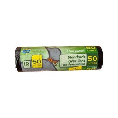 PUBLI EMBAL Lot de 10 sacs poubelle 110 L Noirs - Standard