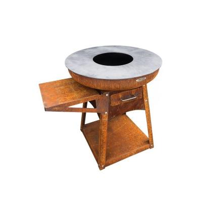 Remundi - Barbecue brasero en acier Zelos Hauteur 80 cm Diam&egrave;tre 82 cm