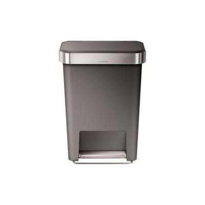 Poubelle rectangulaire &agrave; p&eacute;dale 45l gris - cw1386 cw1386