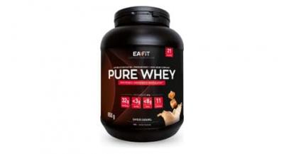 EAFIT Pure Whey - Croissance musculaire - Prot&eacute;ines de Whey - Saveur Caramel - 850g 