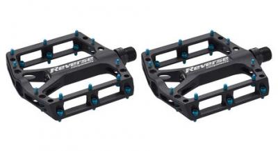 Paire de pedales plates reverse black one noir bleu clair