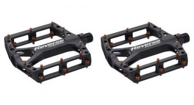 Paire de pedales plates reverse black one noir orange