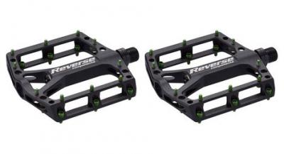 Paire de pedales plates reverse black one noir vert clair