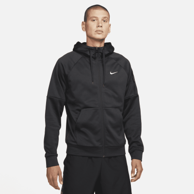 Sweat &agrave; capuche de fitness &agrave; zip Nike Therma-FIT pour Homme - Noir