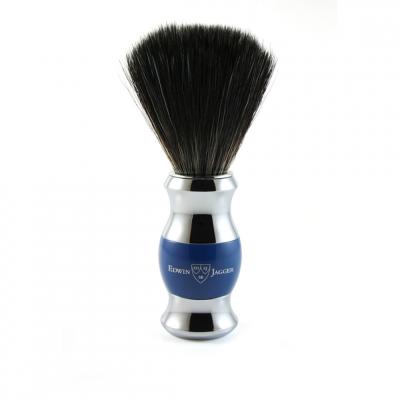 Blaireau de Rasage avec Manche Chrom&eacute; et Bleu - Fibres Synth&eacute;tiques Noires