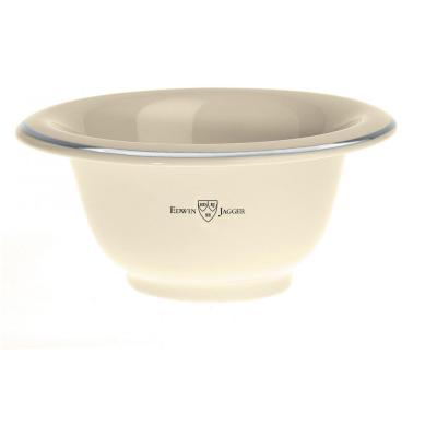 Edwin Jagger Bol de rasage en porcelaine Ivoire/argent&eacute;