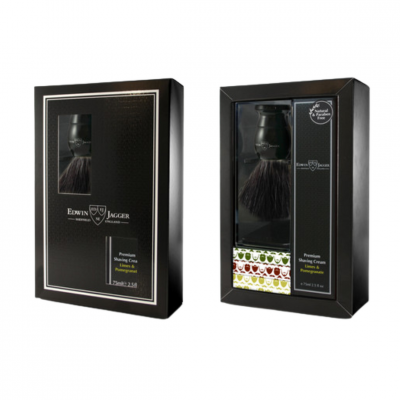 Coffret Cadeau Blaireau Eb&egrave;ne et Cr&egrave;me &agrave; Raser Limes & Grenade