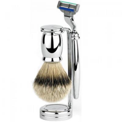Edwin Jagger - SET DE RASAGE 3 PIECES CHROME - Lames Mach 3&reg;