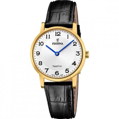 Montre Festina F20017/5 Blanc, Bracelet D&acute; Cuir, Femme