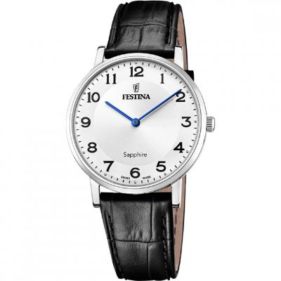 Montre Festina F20012/5 Blanc, Bracelet D&acute; Cuir, Homme