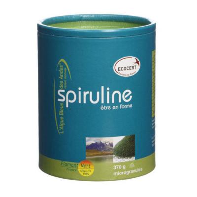 Flamant Vert Spiruline Bio Microgranules 370 Grammes - Pot 370 g