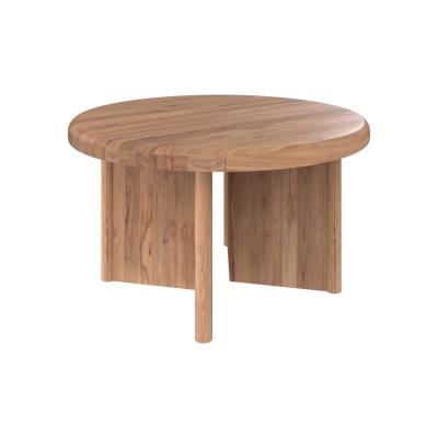 Table basse ronde en bois de teck recycl&eacute; D80 cm