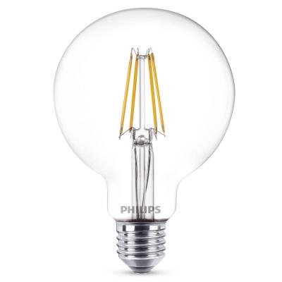Philips ampoule LED Globe 93mm E27 60W Blanc Chaud Claire, Verre