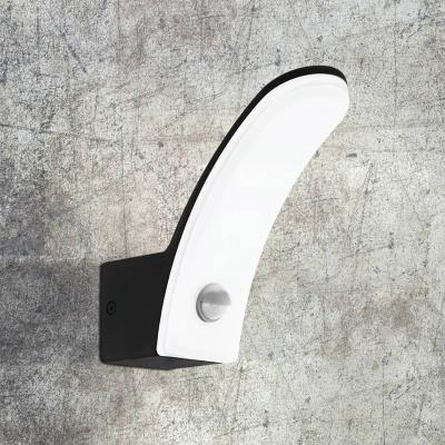 Eglo lampe murale led &agrave; capteur d'ext&eacute;rieur fiumicino 11 w noir 425226