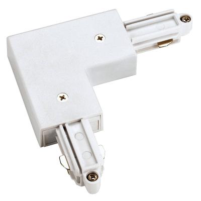 Connecteur 90&deg; pour rail 1 allumage 230v, blanc, terre ext&eacute;rieure