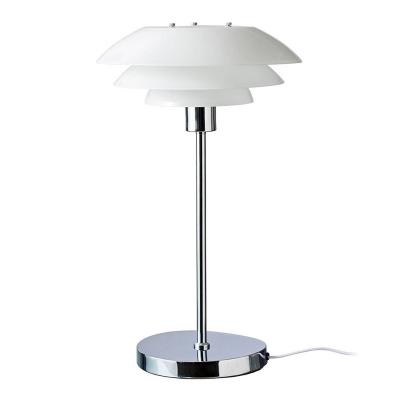 DL31 - Lampe de table en verre et chrome, h 50 cm d 31 cm