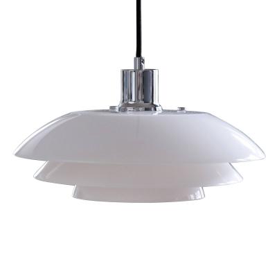 DL31 - Suspension en verre et chrome, h 15 cm d 31 cm