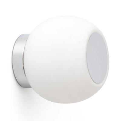 FARO BARCELONA Applique LED Moy en chrom&eacute; avec abat-jour en verre