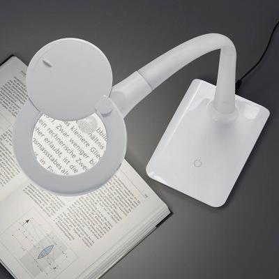 Lampe &agrave; loupe LED avec pied, blanche